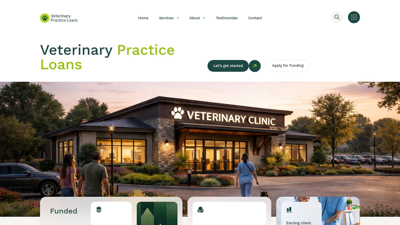 Screenshot from https://www.veterinarypracticeloans.com